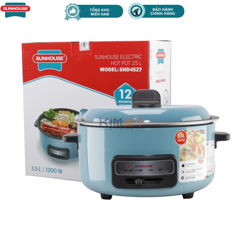 Nồi lẩu điện đa năng lòng nồi chống dính tháo rời Sunhouse SHD4527 3.5L